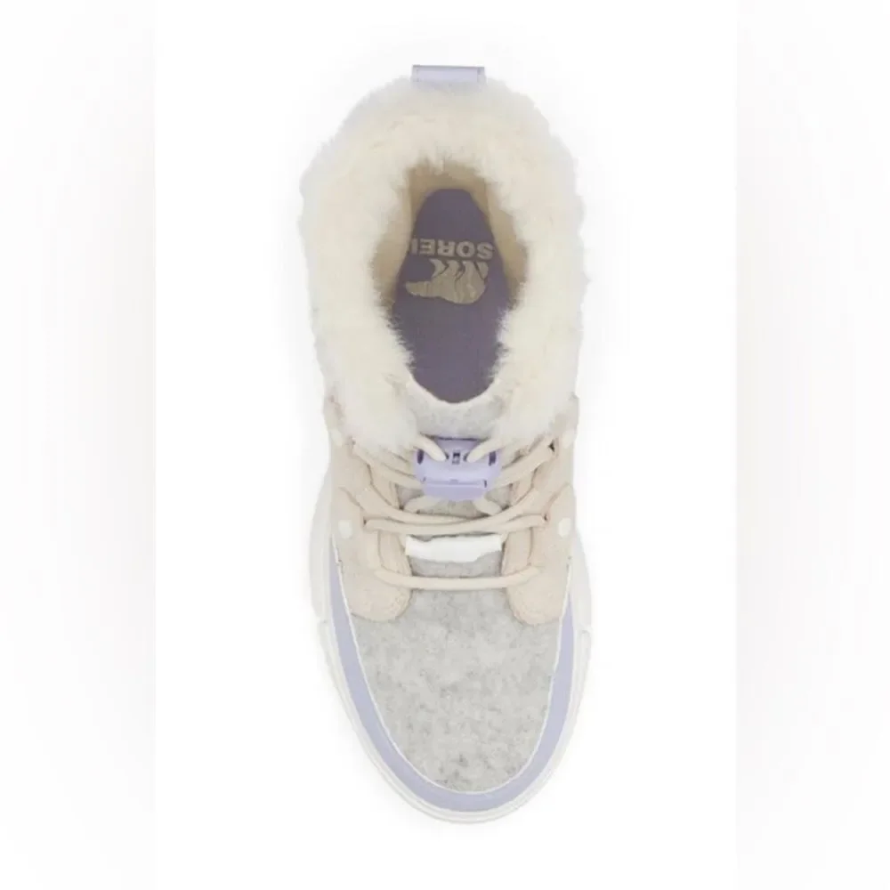 Sorel Kids' Explorer Waterproof Lace-up Boot In Natural/ Twilight